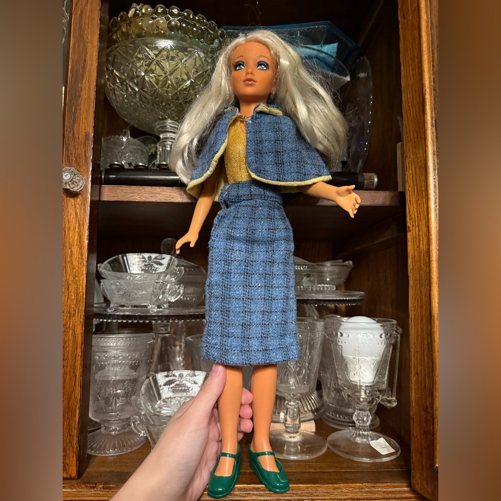 Vintage Ideal Tiffany doll 1970's with handmade clothes.